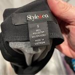 Adorable flowy pink black mini dress Style & Co fish flowers stretchy tunic Photo 2