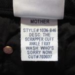 NWT Mother Superior Scrapper Cuff Ankle Fray in Who's Sorry Now Crop Jeans 29 Black Photo 6
