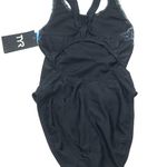 Tyr. Womens Palisade Maxfit Swimsuit Keyhole Back Gray Black 30 Photo 2