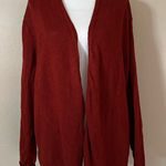 Eileen Fisher Women 3X 100% Linen Rust Red Open Front Sweater Cardigan Cozy Photo 0