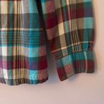 Patagonia Women's size 2 Organic Cotton Blue Purple Plaid Flannel Shirt Photo 4