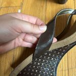 Vintage Y2K Brown Wedged Sandals with gold rhinestone accents Size 8.5 Photo 7