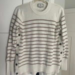 Tuckernuck  Striped Sweater Button Sides Cream Photo 0
