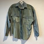 Vintage Silk Button Up Shirt Blouse Small Tie Dye Indie Classic Army Green Cute Photo 0