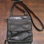 Fossil ‎ Black Leather Multi Compartment Crossbody Travel Bag Purse Minimalist Photo 0