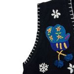Vintage Winter Sweater Vest BP Design Women's Size Medium Toboggans & Gloves Black Photo 4
