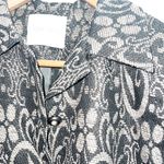 Doncaster  Black And Gold Floral Cropped Button Blazer With Shoulder Pads Photo 10