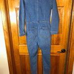 Free People  Denim Long Sleeve Zip Front Jumpsuit W/Pockets size Med -EUC Photo 6