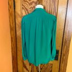 Vtg 80s green dressy blouse Size 14 Photo 10
