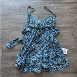 Topshop Blue and White Floral Jumpsuit Photo 6