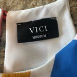 Tyche  Vici Halter Tank Rainbow Stripe Tie Front Size  Medium Keyhole front Photo 3