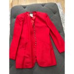 Harvé Benard Vintage Harve Benard Red Linen Blazer Button Front Career Jacket Size 8 Photo 8