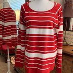 Pink Clover  Red and White Striped Sweater Viscose/Nylon Blend Photo 0