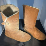 BEARPAW Women's Tan Suede Leather Faux Fur Lined Winter Boots Photo 0