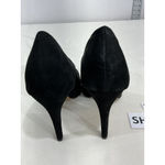 Womans Express Slip On Black Faux Suede High Heel Pump Size 10 Photo 4