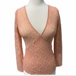 Victoria's Secret Victoria’s Secret Floral Sheer Lace Stretchy Long Sleeve‎ Wrap Top Pink 4 Photo 7