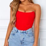 White Fox Boutique White Fox Red Corset Tube Top Photo 0