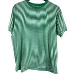 Denim & Flower  Ricky Singh Green White Striped Lucky  M Semi Fitted Tee T-Shirt Photo 0