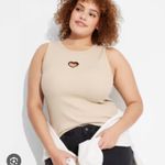 Wild Fable  Women's Cream Tank Top with heart city out on chest. Size S. Cute! Photo 1