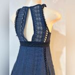 Free People Wherever You Go Navy Black Lace Mini Dress Size 0 Blue Photo 6