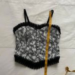 Black and white lace corset top with pearl buttons and ruffles Size XS Photo 5