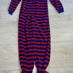 Nick & Nora Women’s Nick & Nara Blue Red Sock Monkey Footed‎ One Piece Pajamas Size S Photo 0