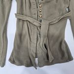 Tularosa  Belted Cardigan in Olive Green Photo 3