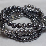 Source Unknown 4 Criss Cross Shades Of Gray Trendy Y2K 5" Stretch Statement Bracelets Photo 0
