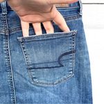 American Eagle  Women’s Skirt Blue Denim Jean Distressed Frayed Hem Size 6 Photo 7