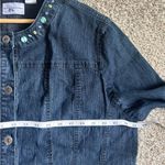 Alfred Dunner Dark Blue Jean Jacket Butterfly Embroidery Beaded Denim Casual Size 18 Photo 5