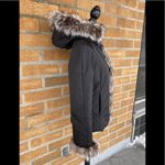 Authentic postcard fox fur jacket size 8 Black Photo 5
