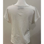 Chico's  White & Gold Sequin Striped Short Sleeve Tee Size S holiday top Photo 3