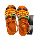 Farm Rio NWT Caramel Tassel Beaded Rainbow Tube Strap Sandal Size 11 Photo 1