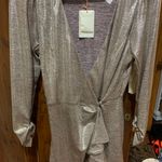 Skies Are Blue Shimmer Gold Dress Photo 0