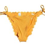 Aerie Waffle Scalloped String Cheeky Bikini Bottom Medium Women’s Orange NWT Photo 0