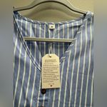 Blue Striped Sleeveless Mini Dress Size M Photo 2