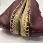Tory Burch Maroon Leather Espadrilles Perforated Slip On Espadrilles 8.5 M Logo Photo 9