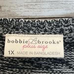 Bobbie Brooks Womens 1X Dress Sweater Black Grey Stretch Knee Length Long Sleeve Gray Photo 2