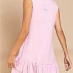 POL  Light Pink Sleeveless Textured Ruffle Hem Babydoll Dress, Size Medium Photo 3