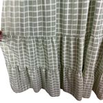 JODIFL Green Windowpane Midi Dress Medium Tiered Plaid Casual Flowy Cottagecore Photo 4