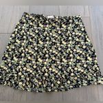 SO  Good For Life Floral Ruffle Hem Mini Skirt Black/purple/green/yellow Women M Photo 0