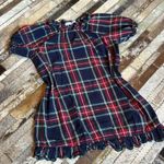 Hill‎ House Katherine Tartan Plaid Holiday Mini Nap Dress Navy Size XS Blue Photo 5