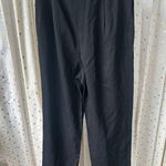 La Fata Milan New York Women's 100% Pure Wool Front Pleats Trouser Pants 8 Black Photo 2