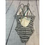 La Blanca  Size 8 One Piece Swimsuit Black White Boho Geometric Halter Back Photo 1