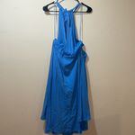 Free People Womens  Spring Love Drape Midi Blue Halter A-line Skirt Dress Photo 8