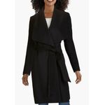 Cole Haan Signature Slick Wool Blend Wrap Shawl Collar Coat, Black, Size 8, NWT Photo 9