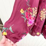 Old Navy  Women's Burgundy Maroon Floral Tunic Top Flowy Blouse Size Large Photo 4