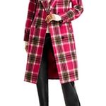 Bloomingdale’s Aqua Plaid Duster Trench Coat in Pink, Size M New w/Tag $178 Pink Size M Photo 4