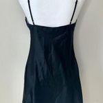 Victoria's Secret Victoria’s Secret Vintage from 1999 (the 90’s) black satin finish silk slip dress mini dress with floral lace trim along top hem  Photo 4