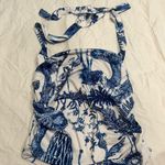 SheIn  Blue and White Botanical Print Tank Top Photo 0